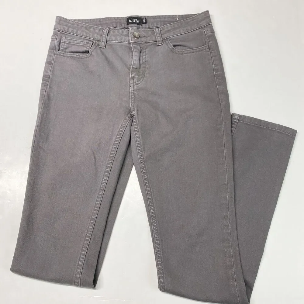 Kate Spade Jeans Saturday Skinny Womens 27 Gray Stretch Denim Jeans *Flaw